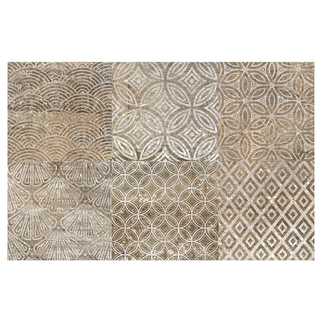 PATTERN BROWN MODERN TILE NATURAL BATHMAT