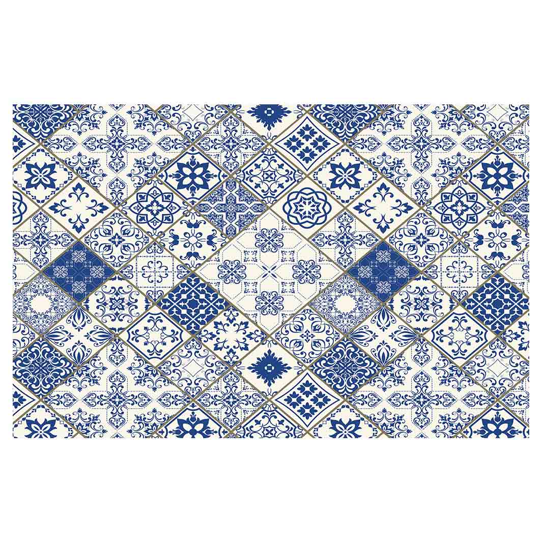 PATTERN BLUE DIAMOND LISBON BATHMAT