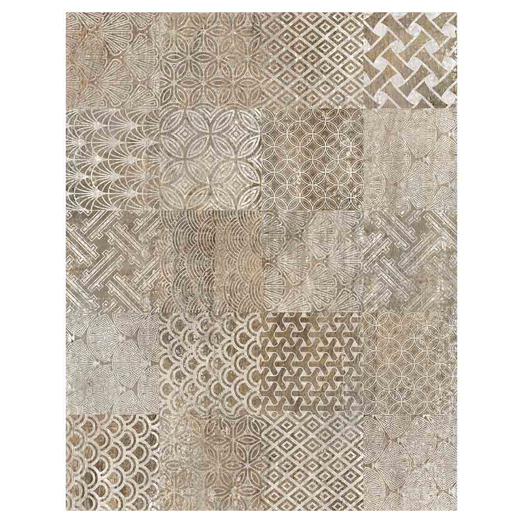 PATTERN BROWN MODERN TILE NATURAL FLEECE BLANKET