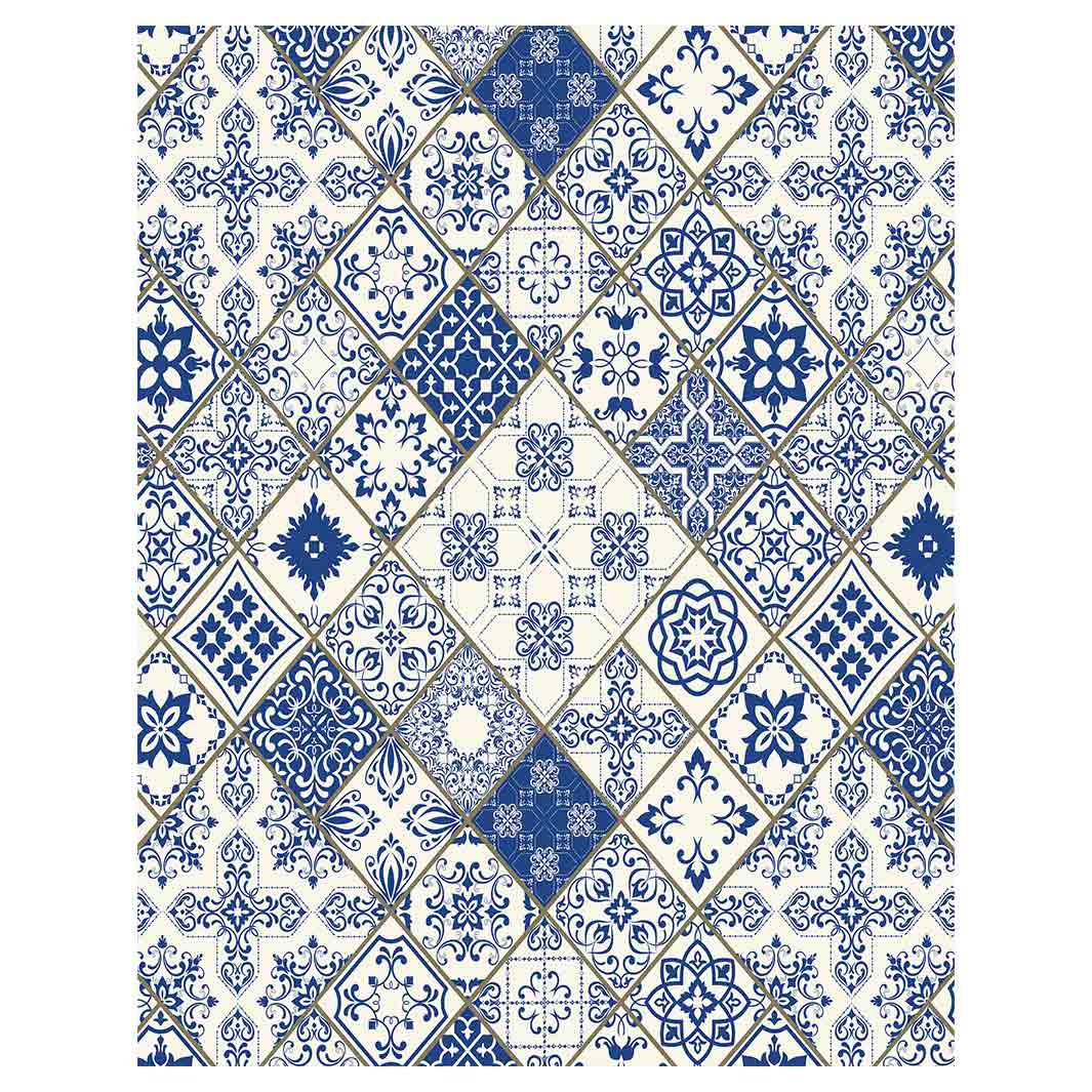 PATTERN BLUE DIAMOND LISBON FLEECE BLANKET