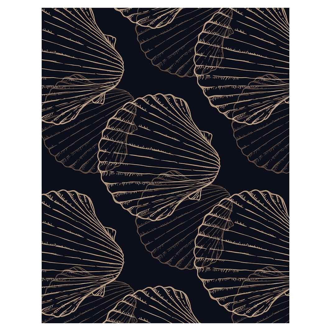 PATTERN DARK NAVY SHELL FLEECE BLANKET