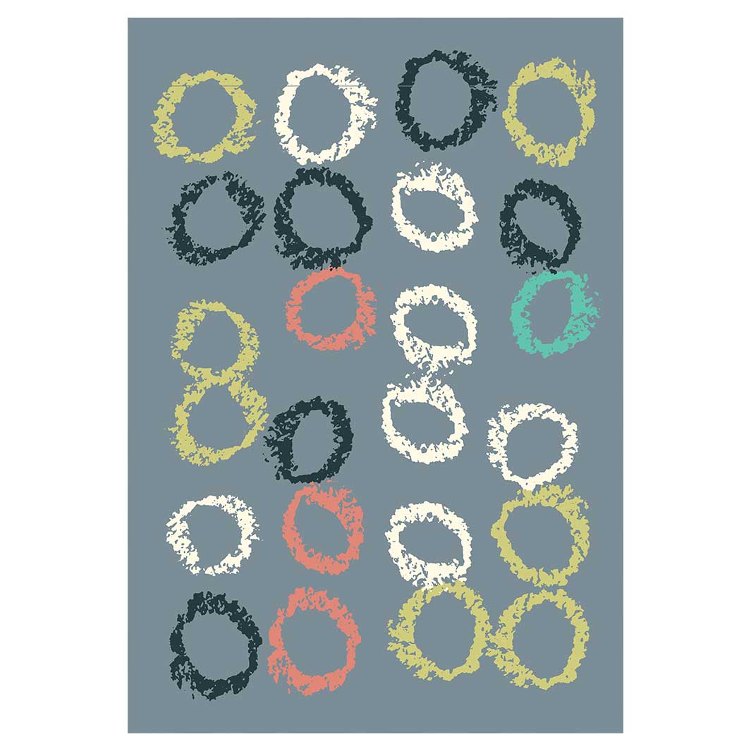 KIDS MULTI COLOR CHALK CIRCLE PATTERN FLEECE BLANKET