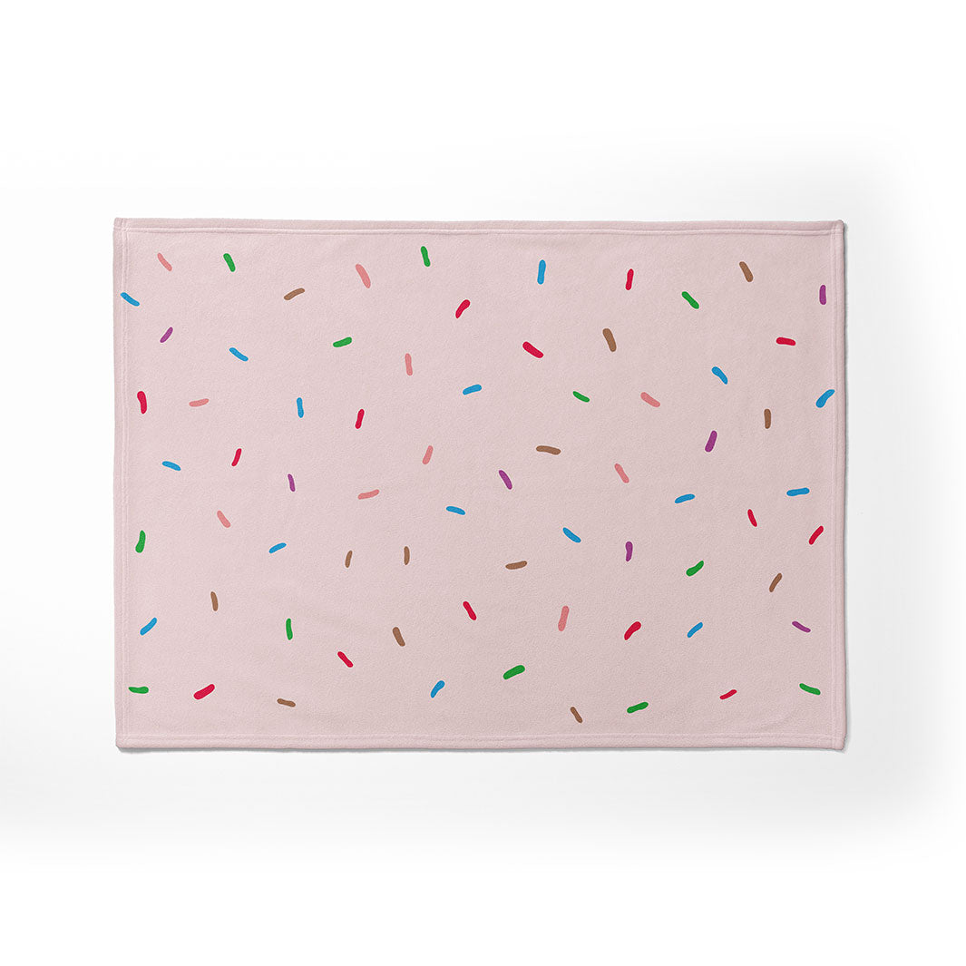 KIDS PINK DONUT SPRINKLES FLEECE BLANKET