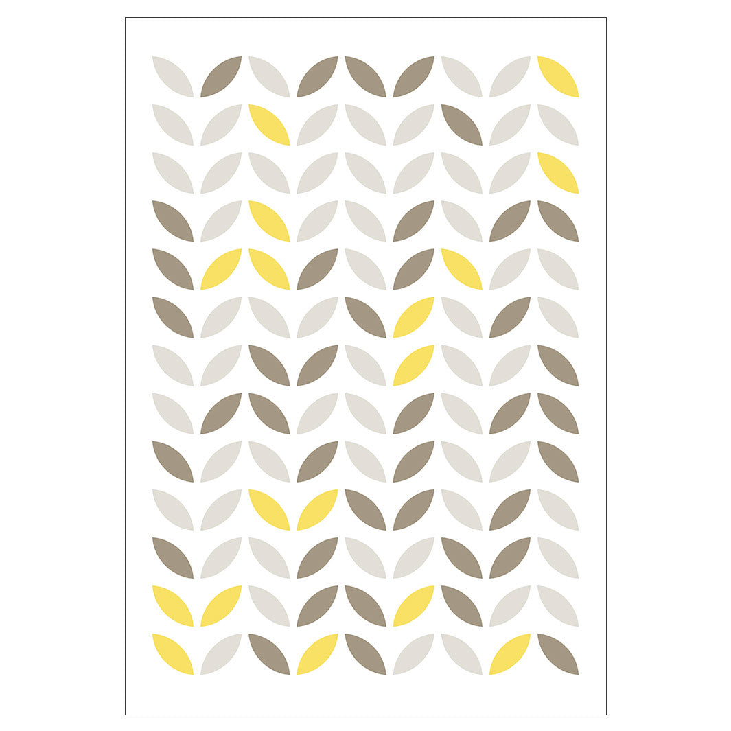 KIDS GREY AND YELLOW GEO LEAF PATTERN FLEECE BLANKET