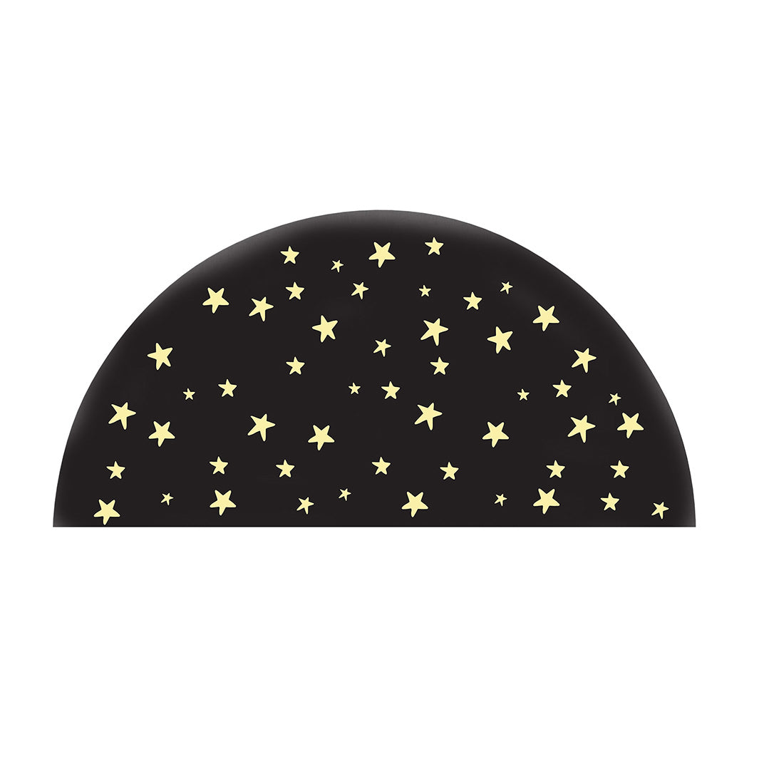 KIDS BLACK AND YELLOW STARS PATTERN HALF ROUND RUG