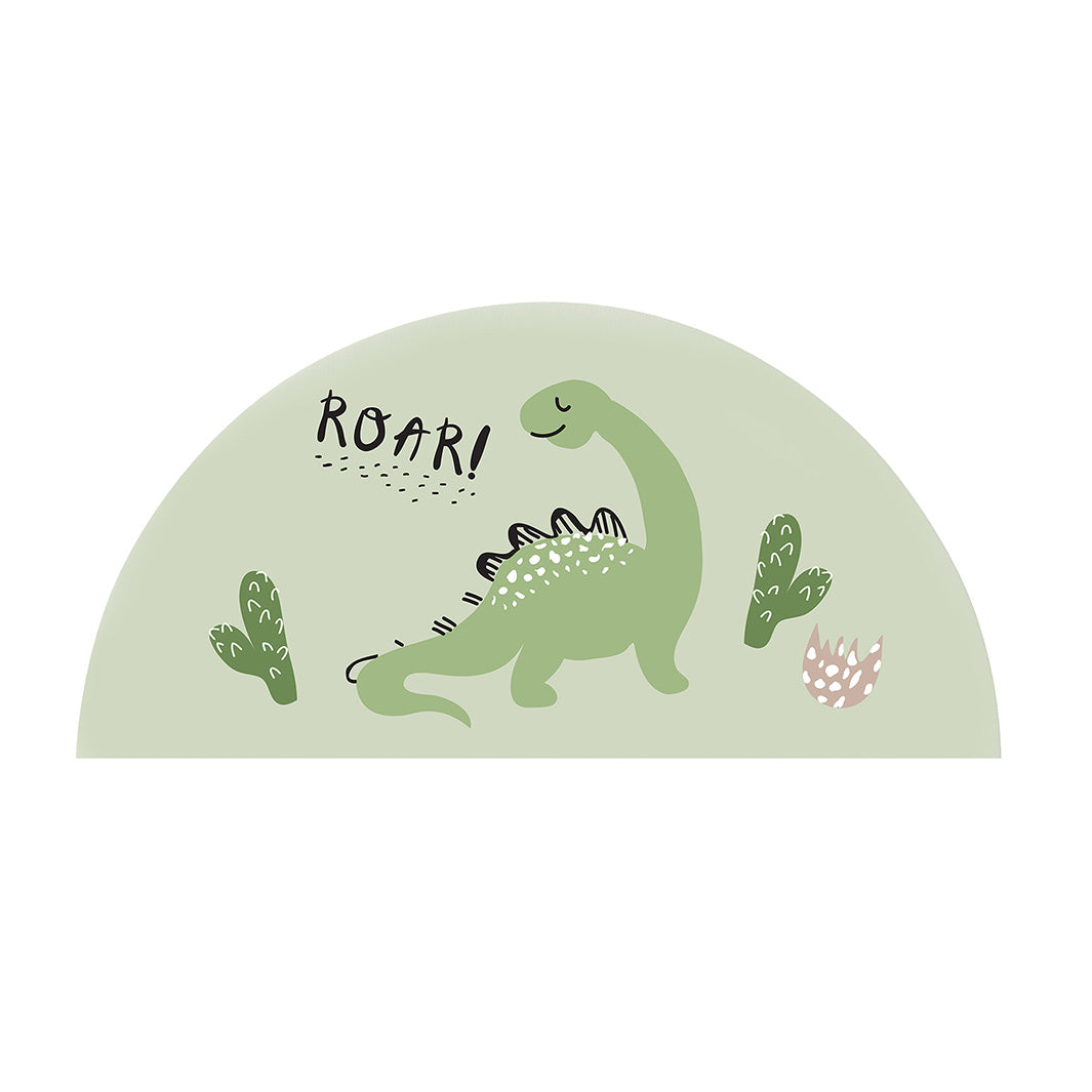 KIDS GREEN ROAR DINOSAUR HALF ROUND RUG