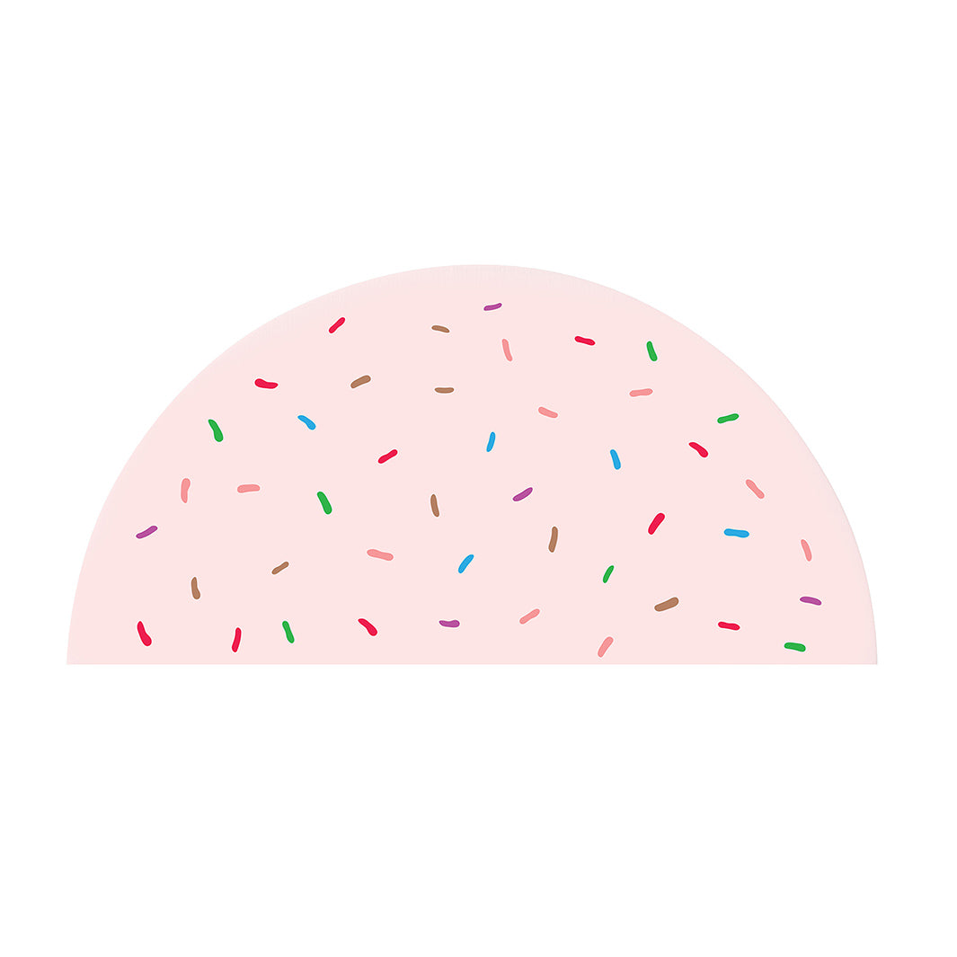 KIDS PINK DONUT SPRINKLES HALF ROUND RUG