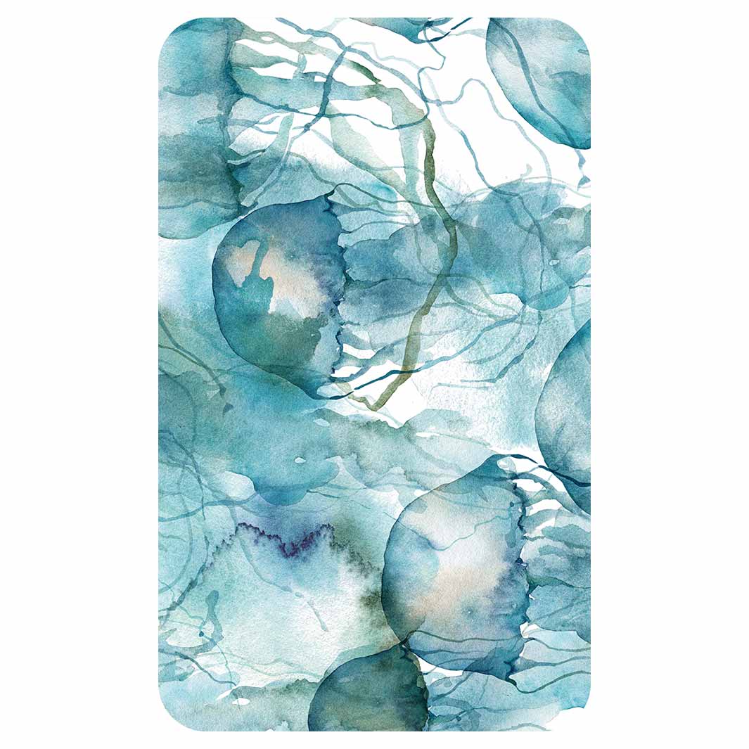 PATTERN BLUE OCEAN WATERCOLOUR JELLYFISH KITCHEN TOWEL