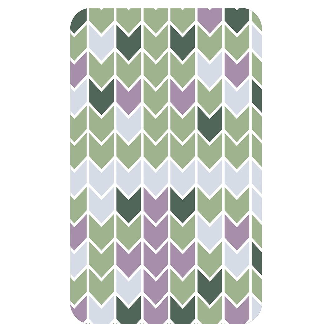 GEOMETRIC GREEN AND PURPLE ARROW PATTERN KITCHEN TOWEL