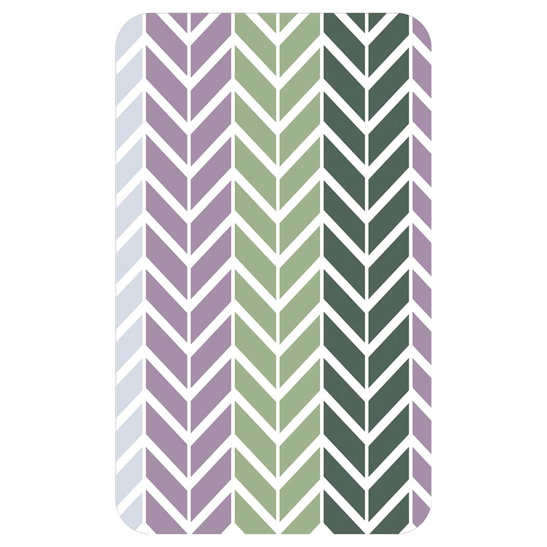 GEOMETRIC GREEN AND PURPLE CHEVRON PATTERN KITCHEN TOWEL