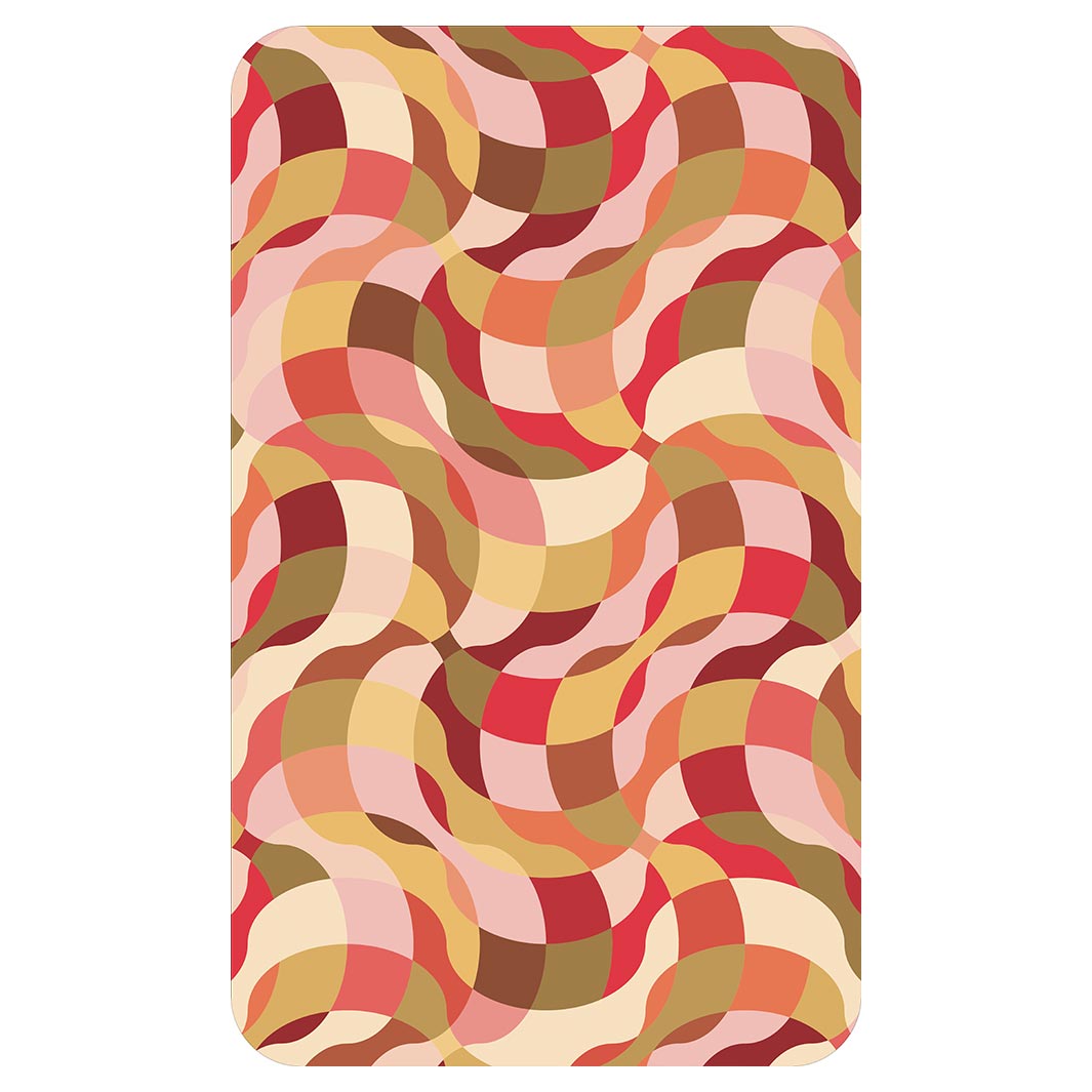 RETRO WAVE PATTERN PINKS AND MUSTARD KITCHEN TOWEL