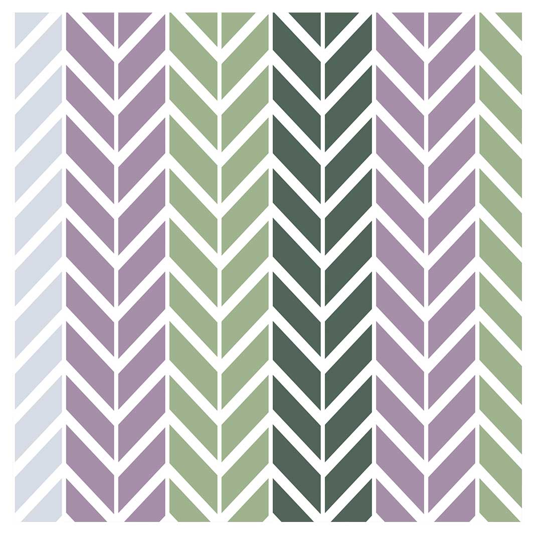 GEOMETRIC GREEN AND PURPLE CHEVRON PATTERN MAKE-UP BAG