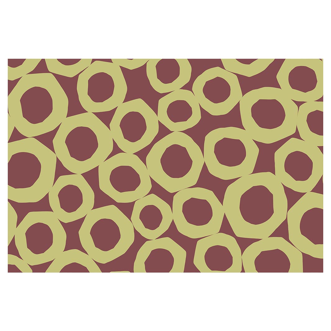 GEOMETRIC GREEN AND MAUVE PATTERN BATHMAT