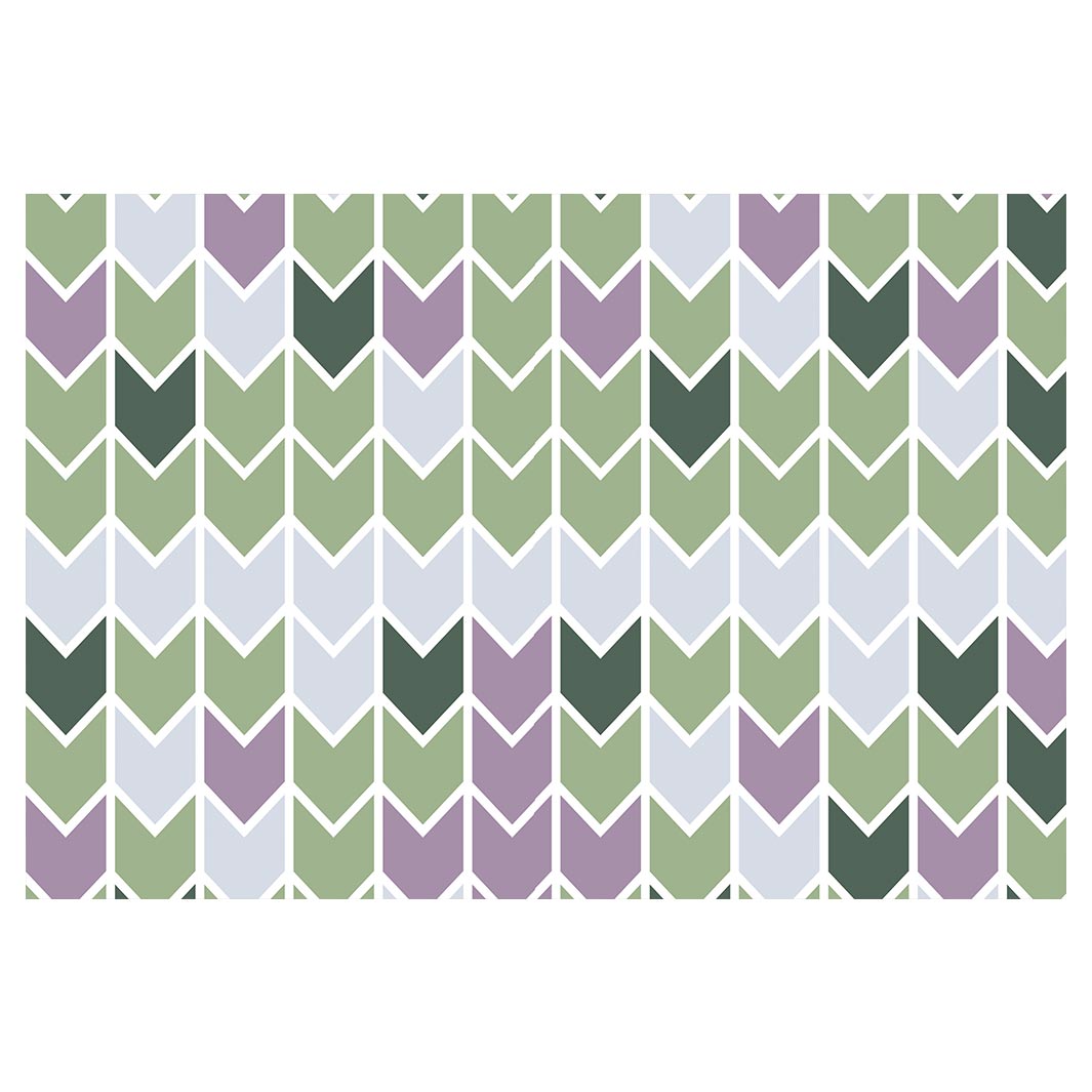 GEOMETRIC GREEN AND PURPLE ARROW PATTERN BATHMAT