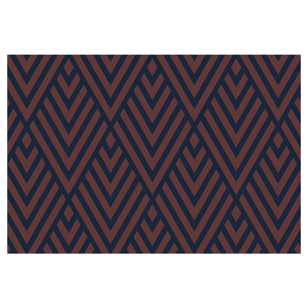 BROWN AND NAVY DIAMOND PATTERN BATHMAT