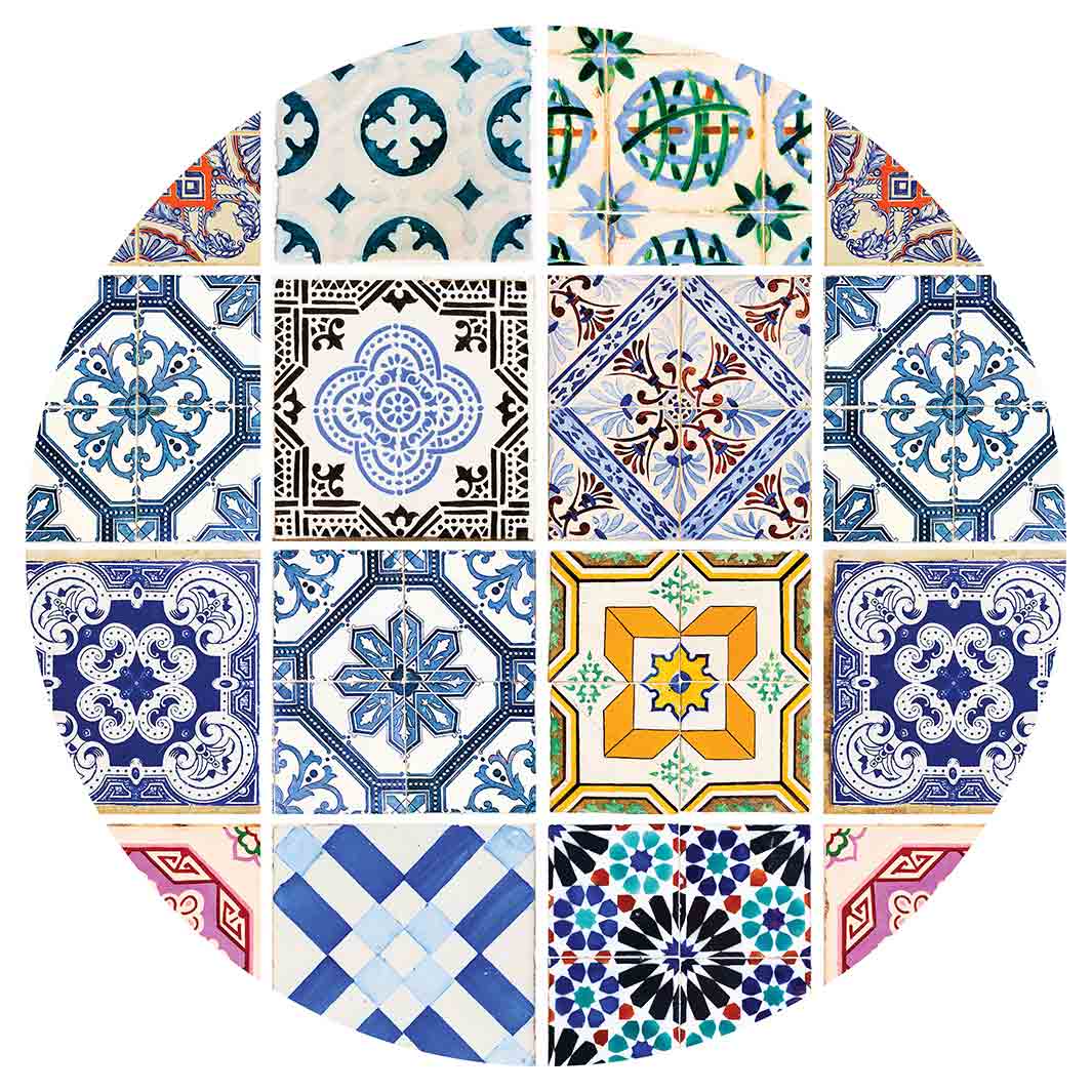 PATTERN BLUE COLOURFUL TILE MOUSEPAD