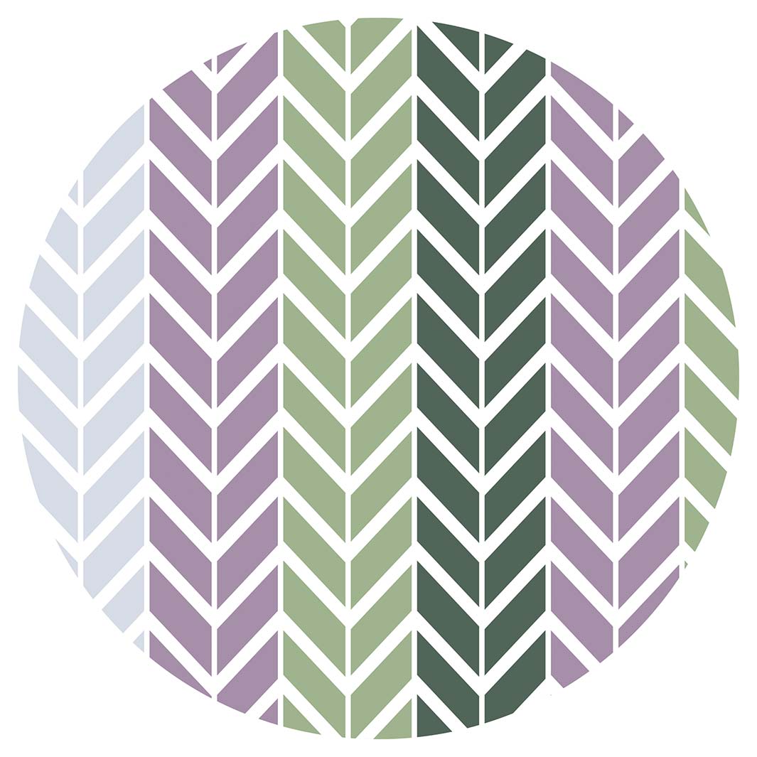 GEOMETRIC GREEN AND PURPLE CHEVRON PATTERN POT STAND