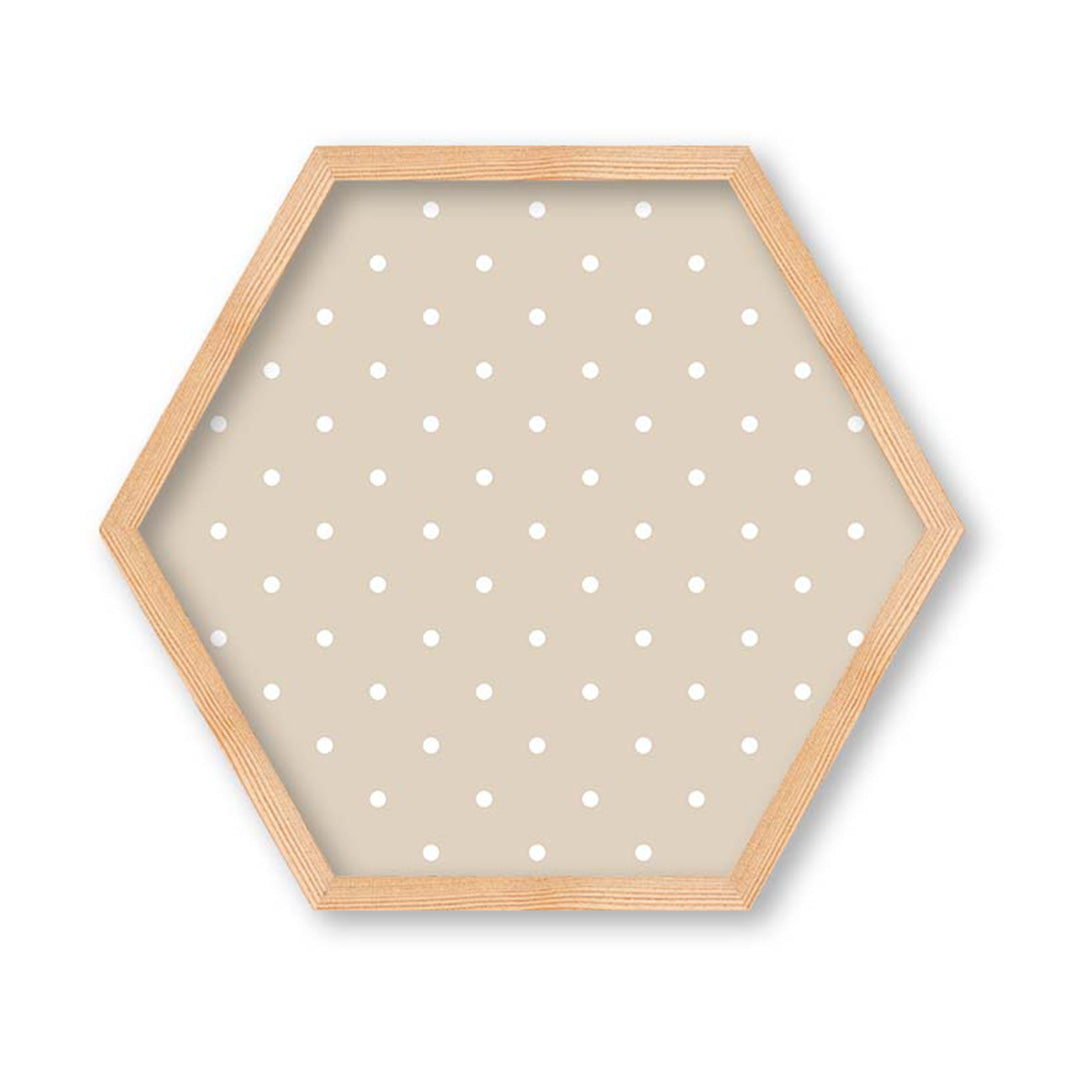 KIDS WHITE DOTTED PATTERN HEXAGON WALL ART