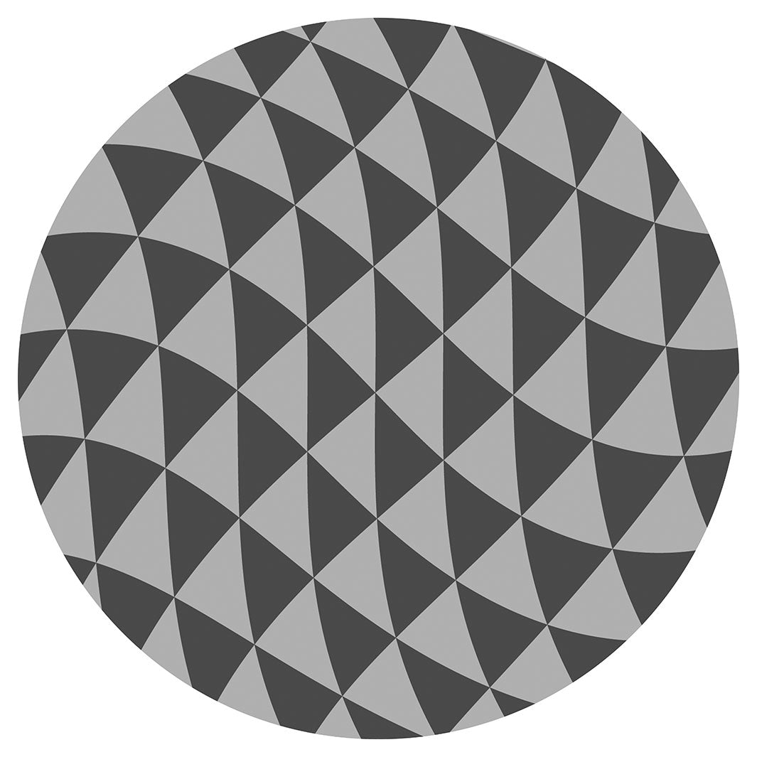 GEOMETRIC TRIANGLE GREY OPTICAL ILLUSION ROUND PLACEMAT