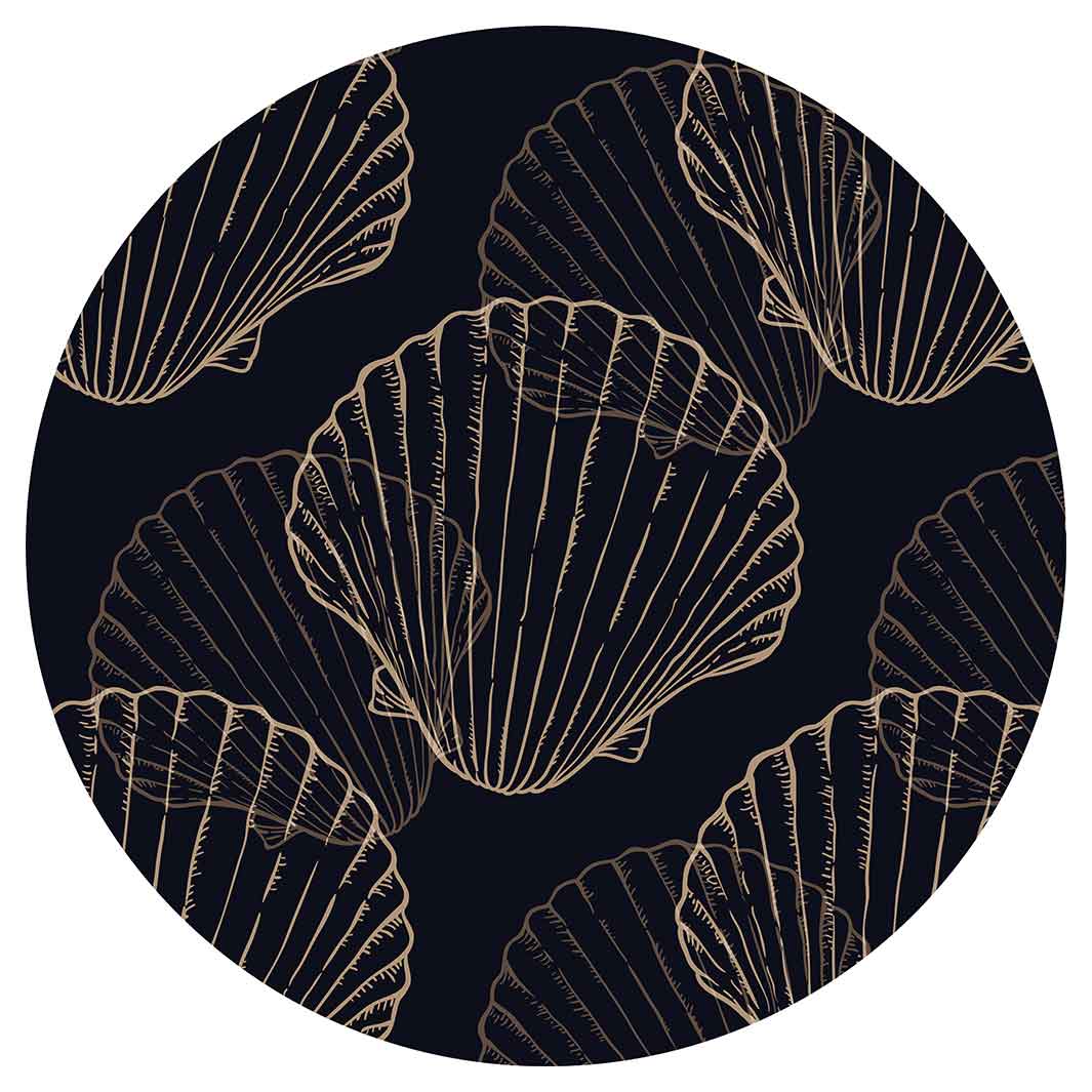 PATTERN DARK NAVY SHELL ROUND PLACEMAT