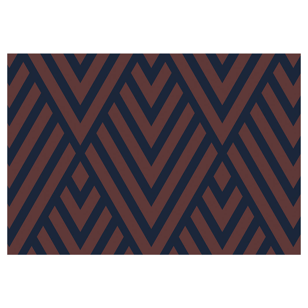 BROWN AND NAVY DIAMOND PATTERN RECTANGULAR PLACEMAT