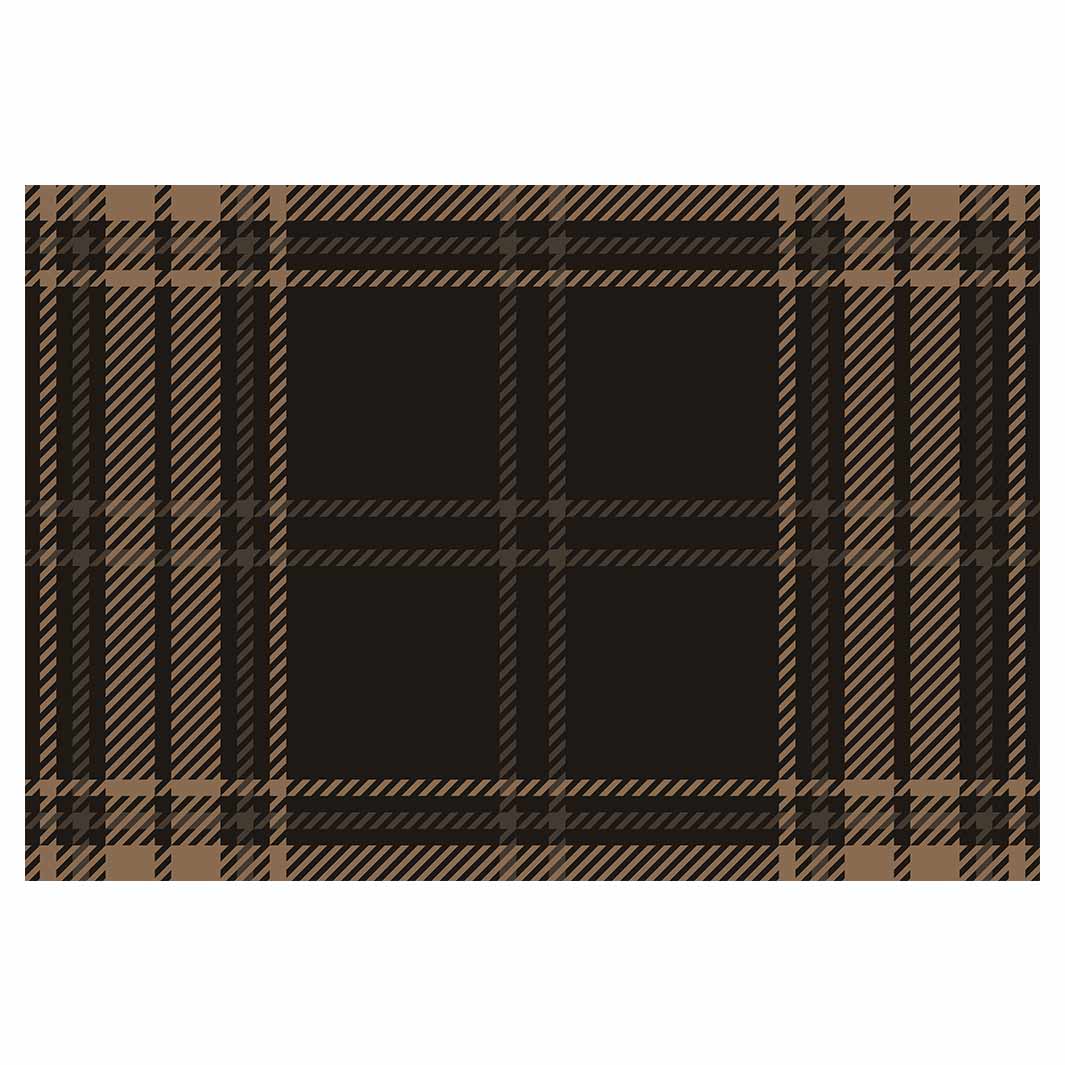 DARK BROWN PLAID PATTERN RECTANGULAR PLACEMAT