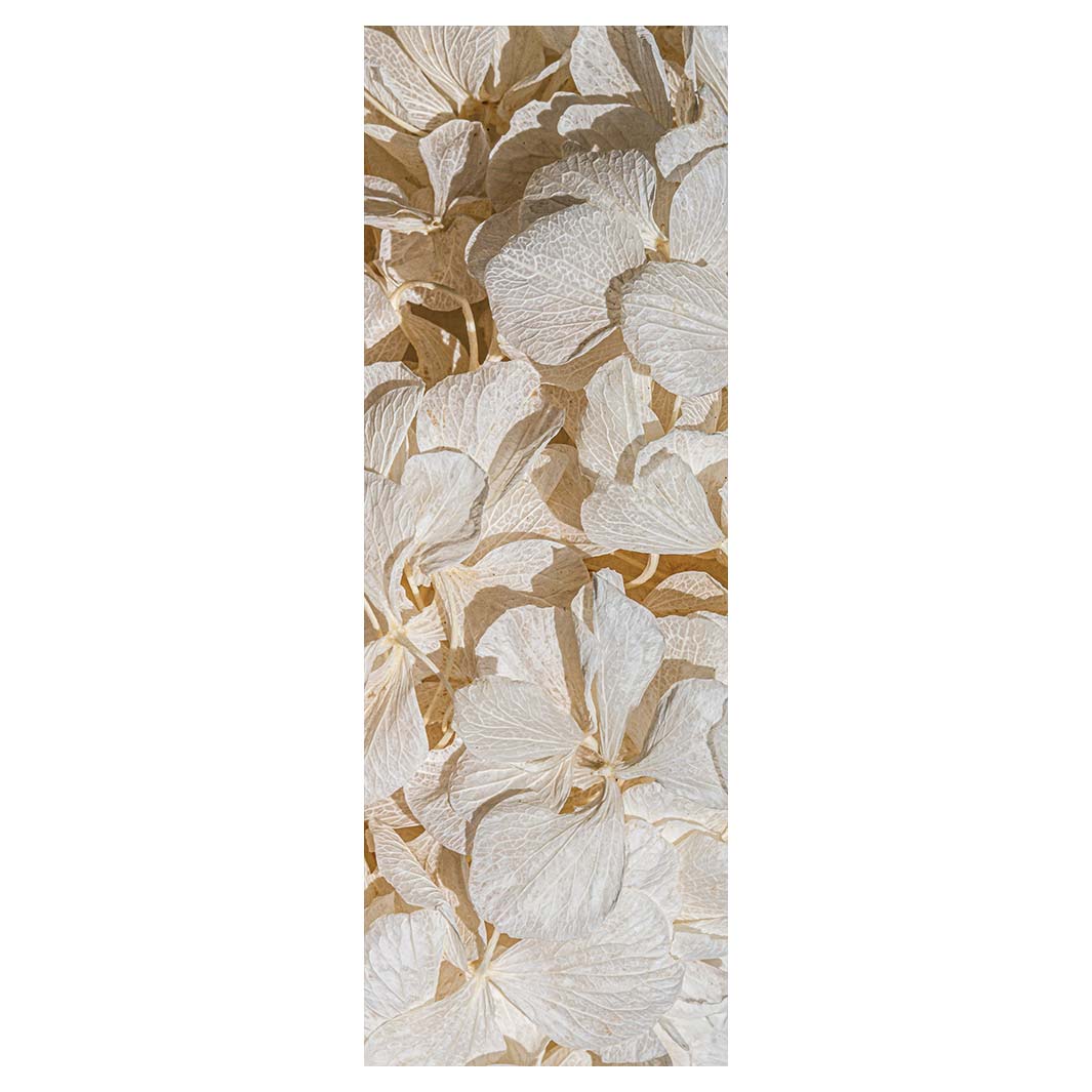 FLORAL CREAM BLEACHED HYDRANGEA LEAVES RUNNER RUG