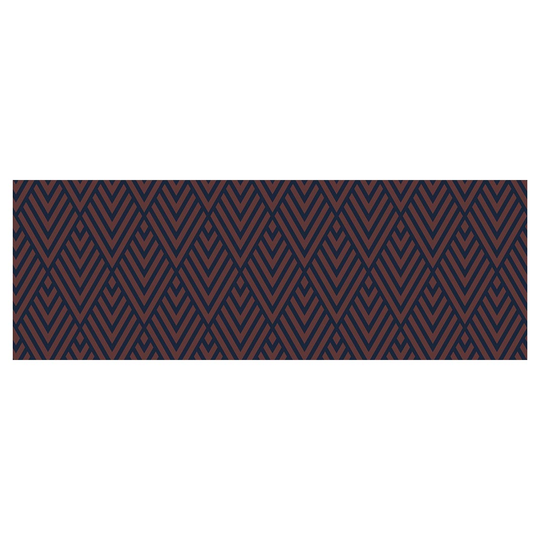 BROWN AND NAVY DIAMOND PATTERN RUNNER RUG