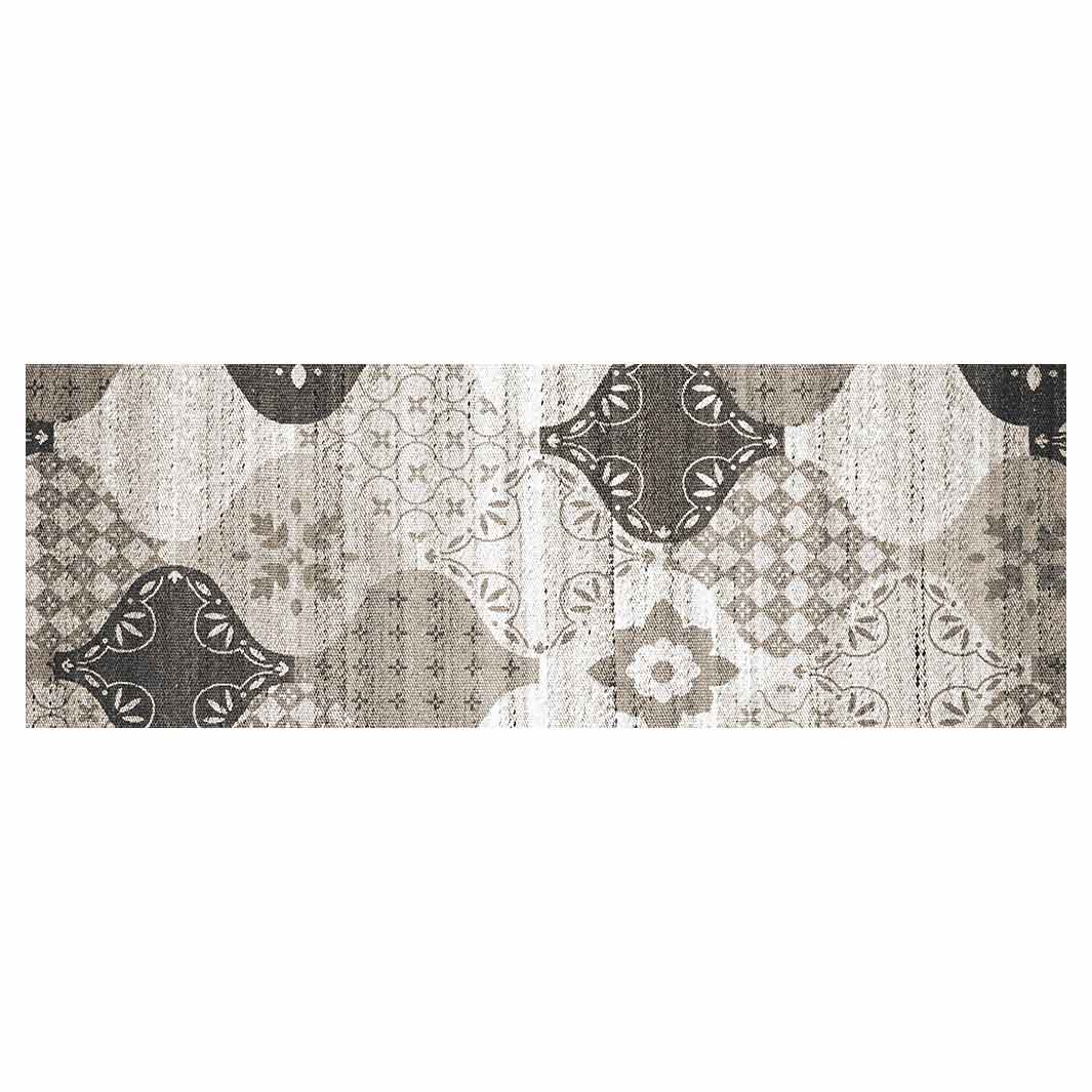 CLASSIC GREY NATURAL PATCHWORK RUNNER RUG