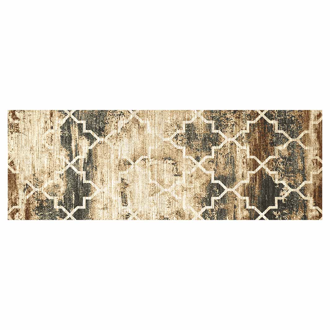 CLASSIC BROWN SMUDGED PATTERN RUNNER RUG