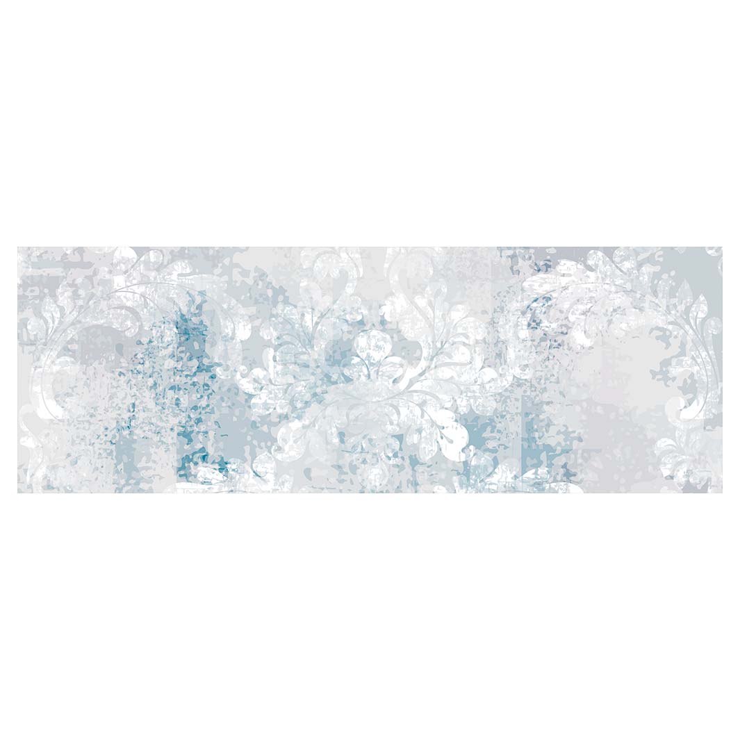 CLASSIC BLUE LIGHT FLEUR DE LIS DISTRESSED RUNNER RUG