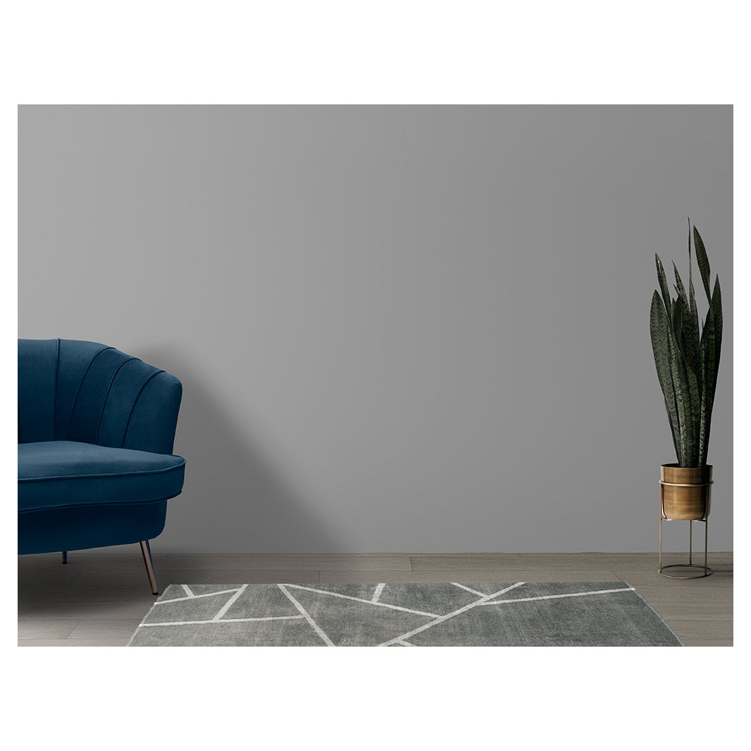 CONTEMPORARY GREY SIMPLISTIC ABSTRACT GEO RUNNER RUG