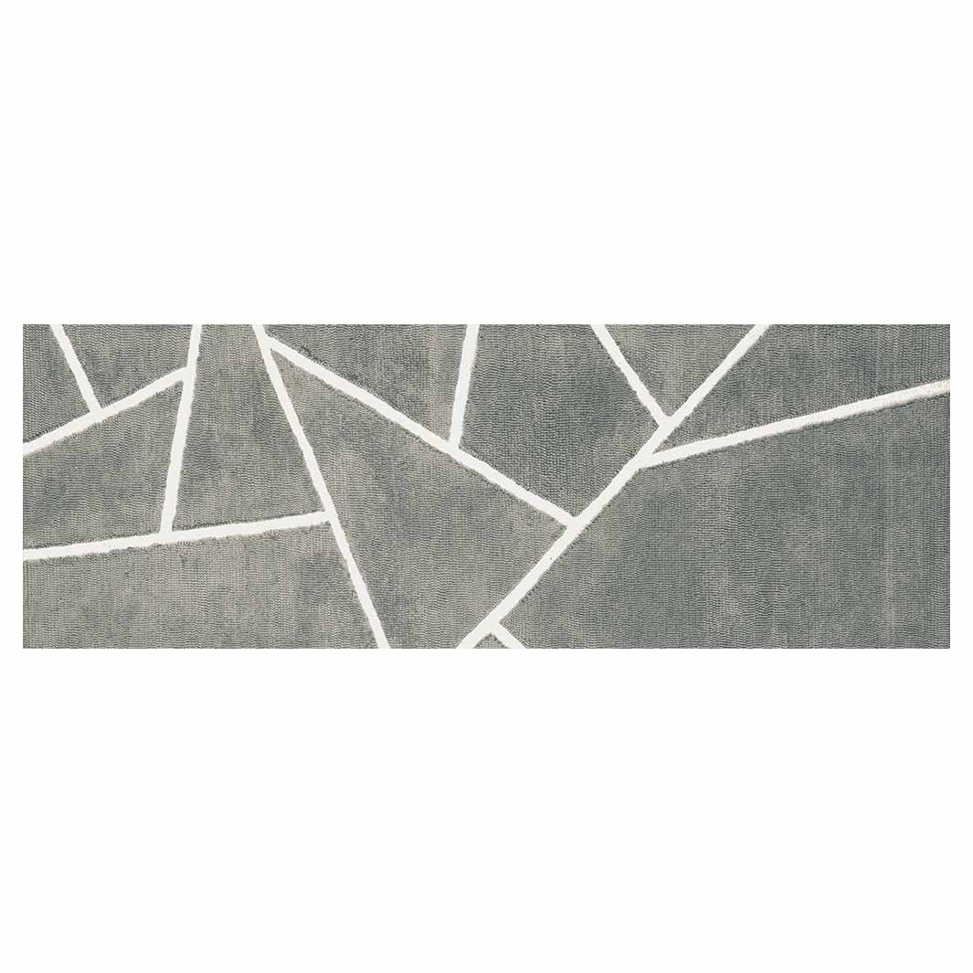 CONTEMPORARY GREY SIMPLISTIC ABSTRACT GEO RUNNER RUG