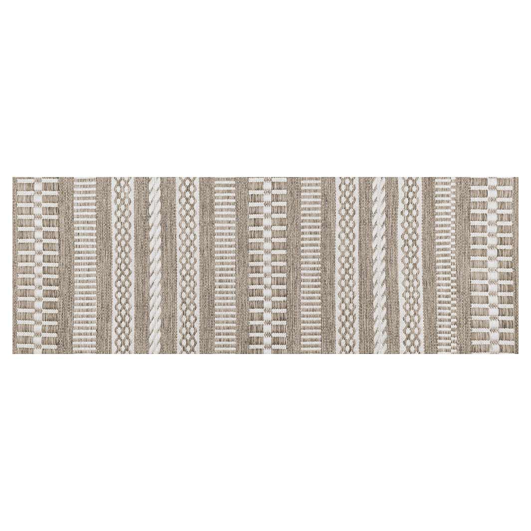 CONTEMPORARY BROWN MINIMALISTIC LINE PATTERN RUNNER RUG