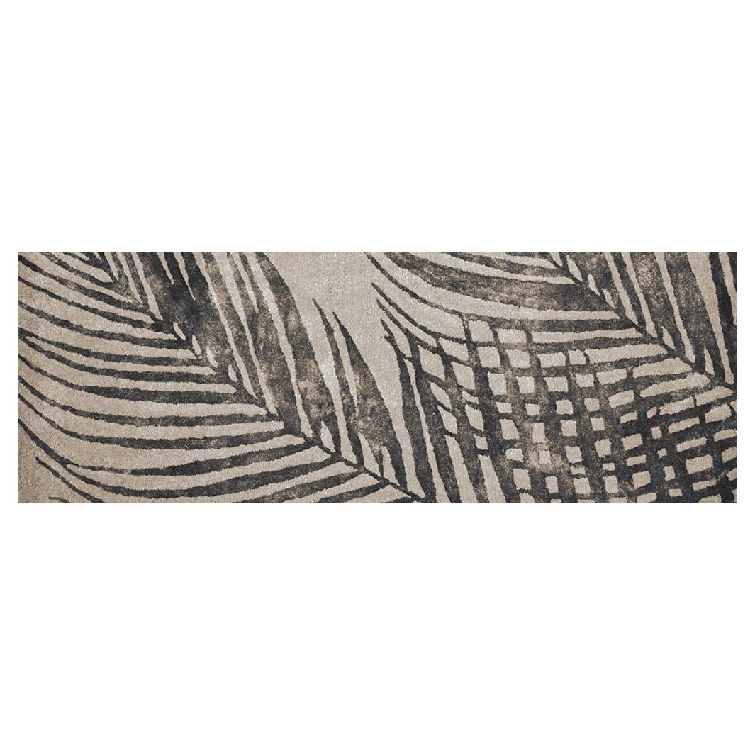 CONTEMPORARY BROWN PALM LEAF RUNNER RUG