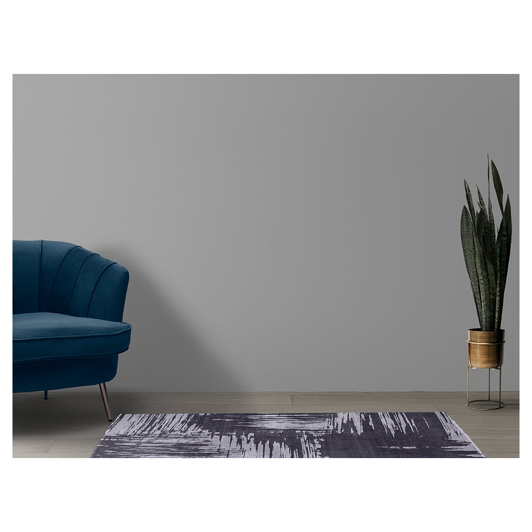 MODERN GREY INK BRUSH CROSS PATTERN RUNNER RUG