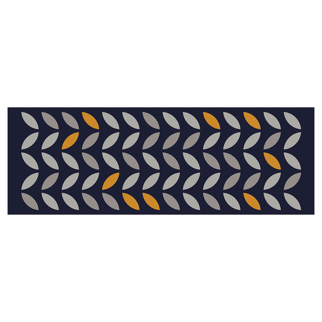 MODERN NAVY SIMPLISTIC SHAPE PATTERN RUNNER RUG