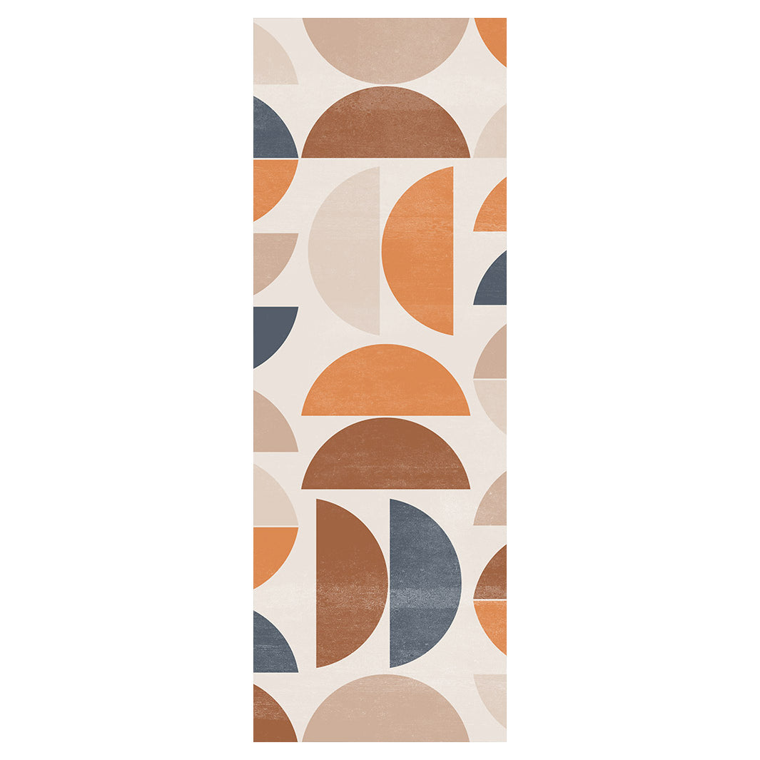 MODERN ORANGE MINIMALISTIC CIRCLE PATTERN RUNNER RUG