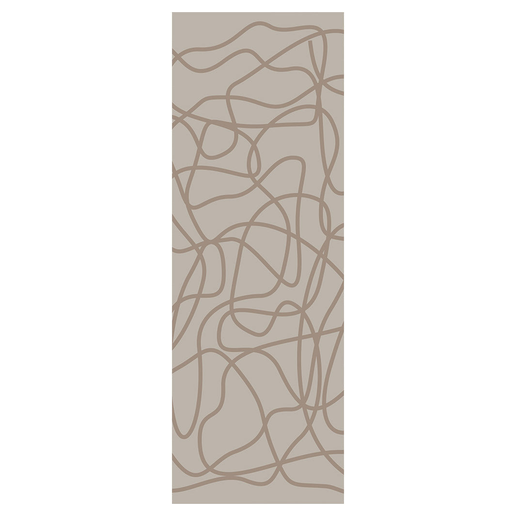 MODERN BROWN ABSTRACT SCRIBBLE LINE RUNNER RUG