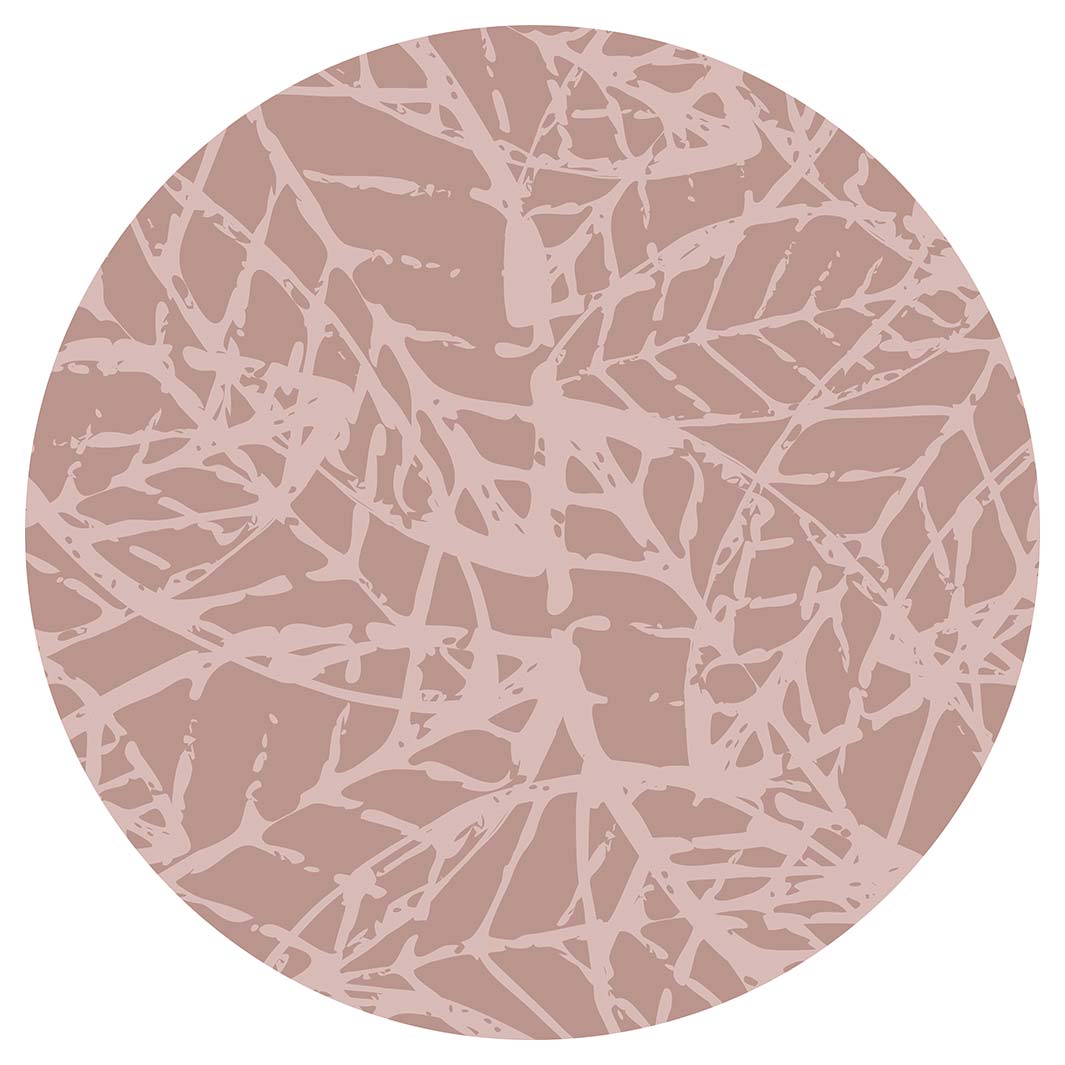 LEAF STAMP MUTED PINK PATTERN ROUND RUG