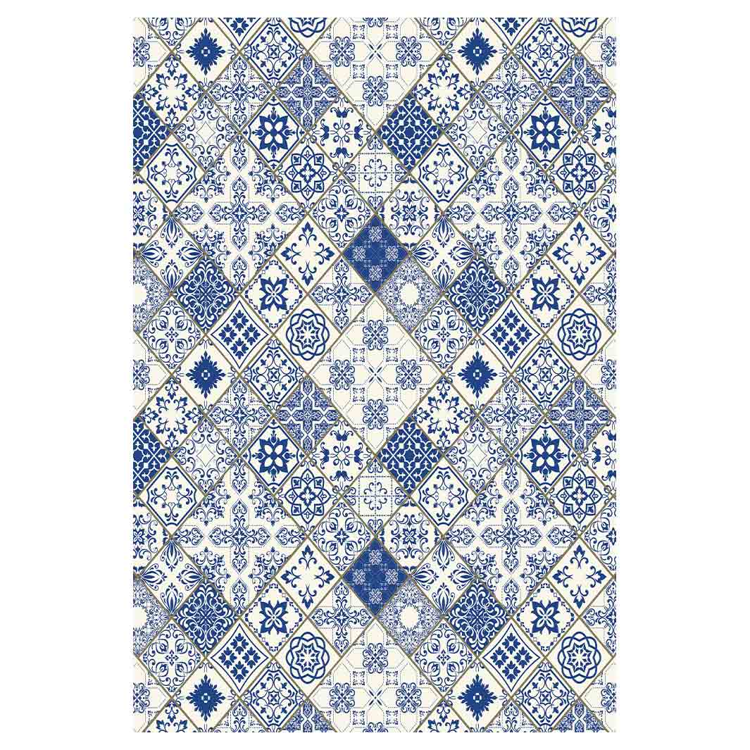 PATTERN BLUE DIAMOND LISBON RECTANGULAR RUG