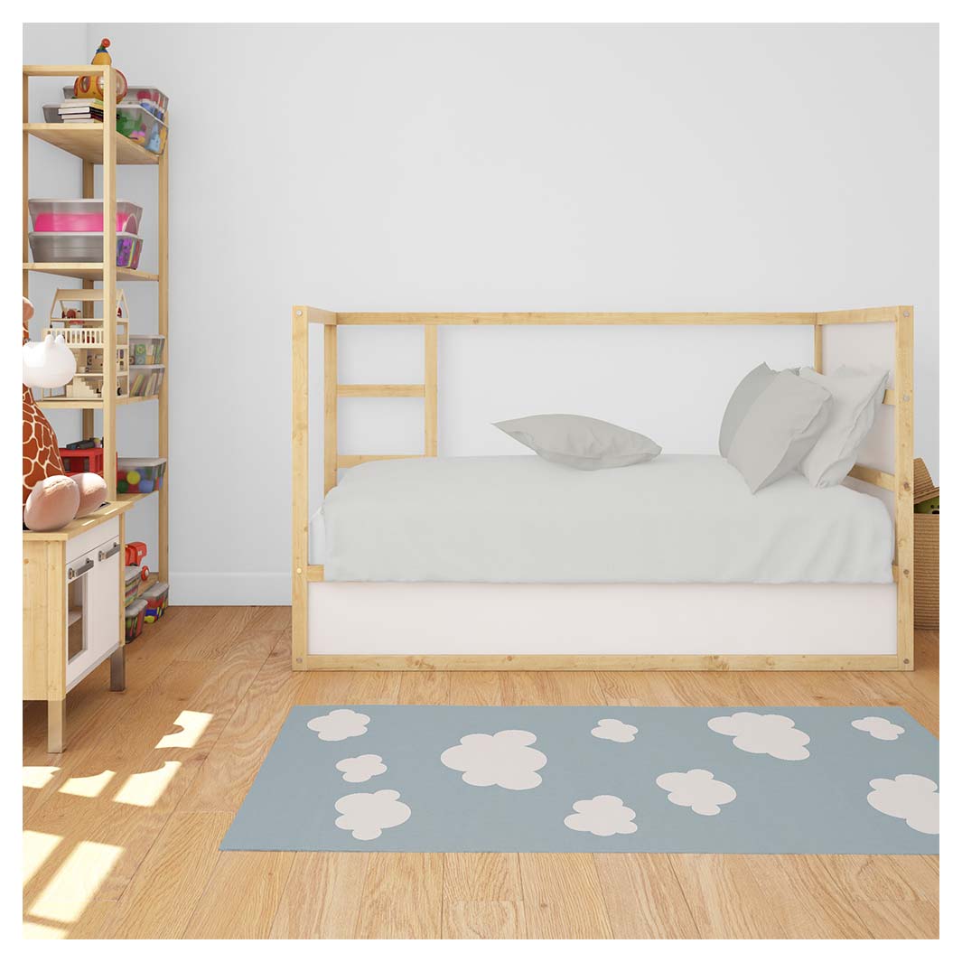 KIDS BLUE CLOUDS RECTANGULAR RUG