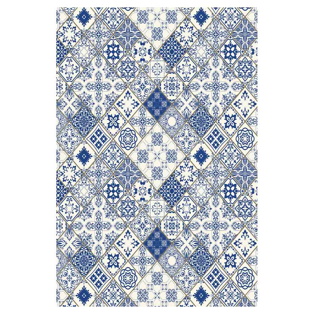 PATTERN BLUE DIAMOND LISBON RECTANGULAR RUG