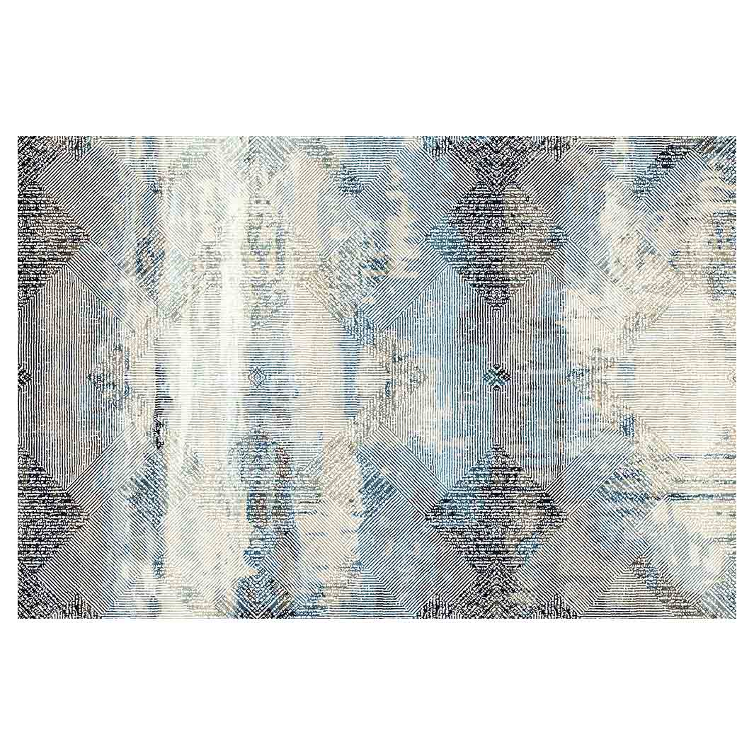 CLASSIC BLUE DIAMOND SHAPES RECTANGULAR RUG