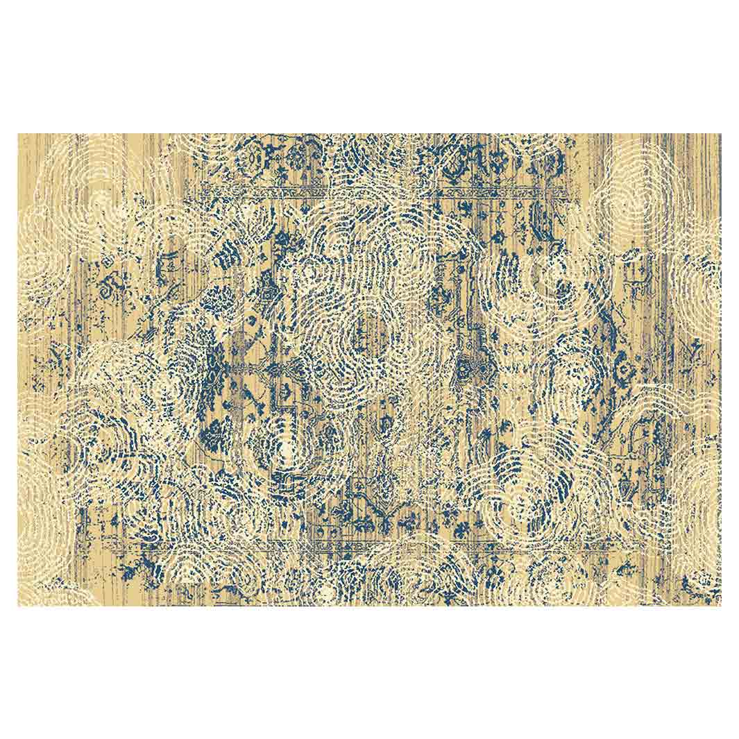 CLASSIC YELLOW AGED FINGERPRINT RECTANGULAR RUG