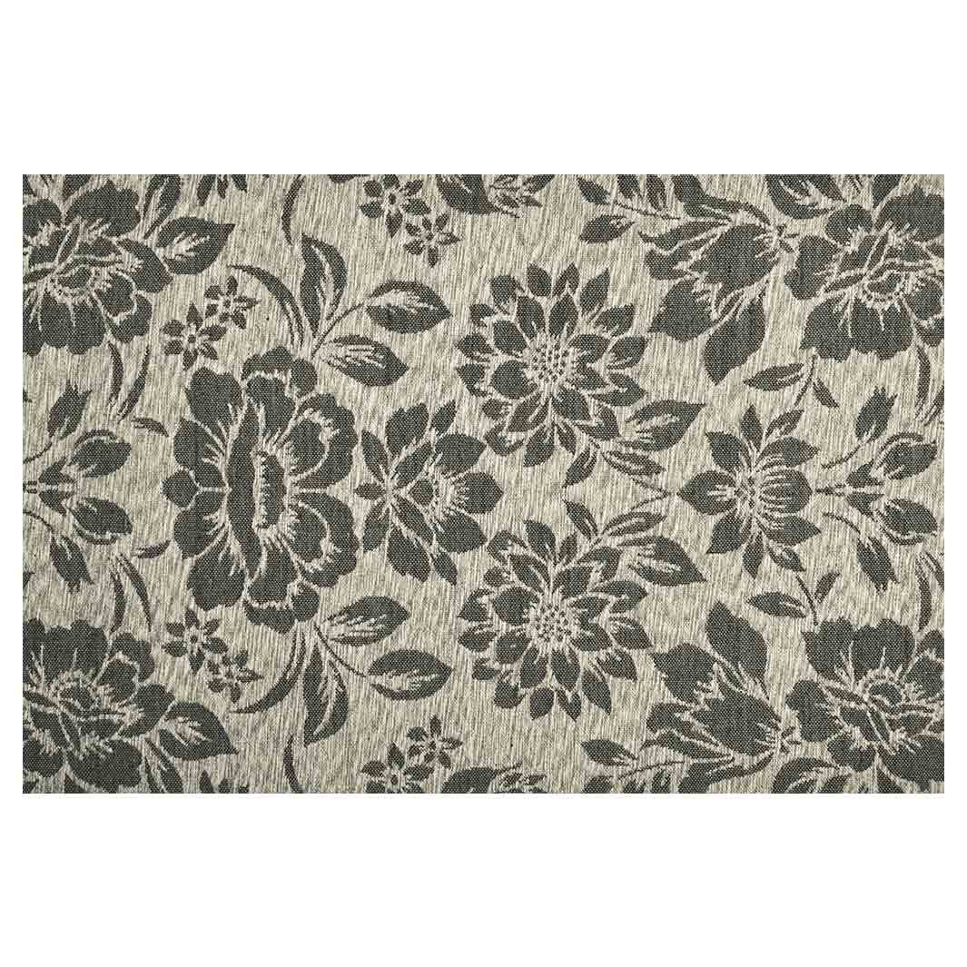 CLASSIC GREY NEUTRAL FLORAL RECTANGULAR RUG