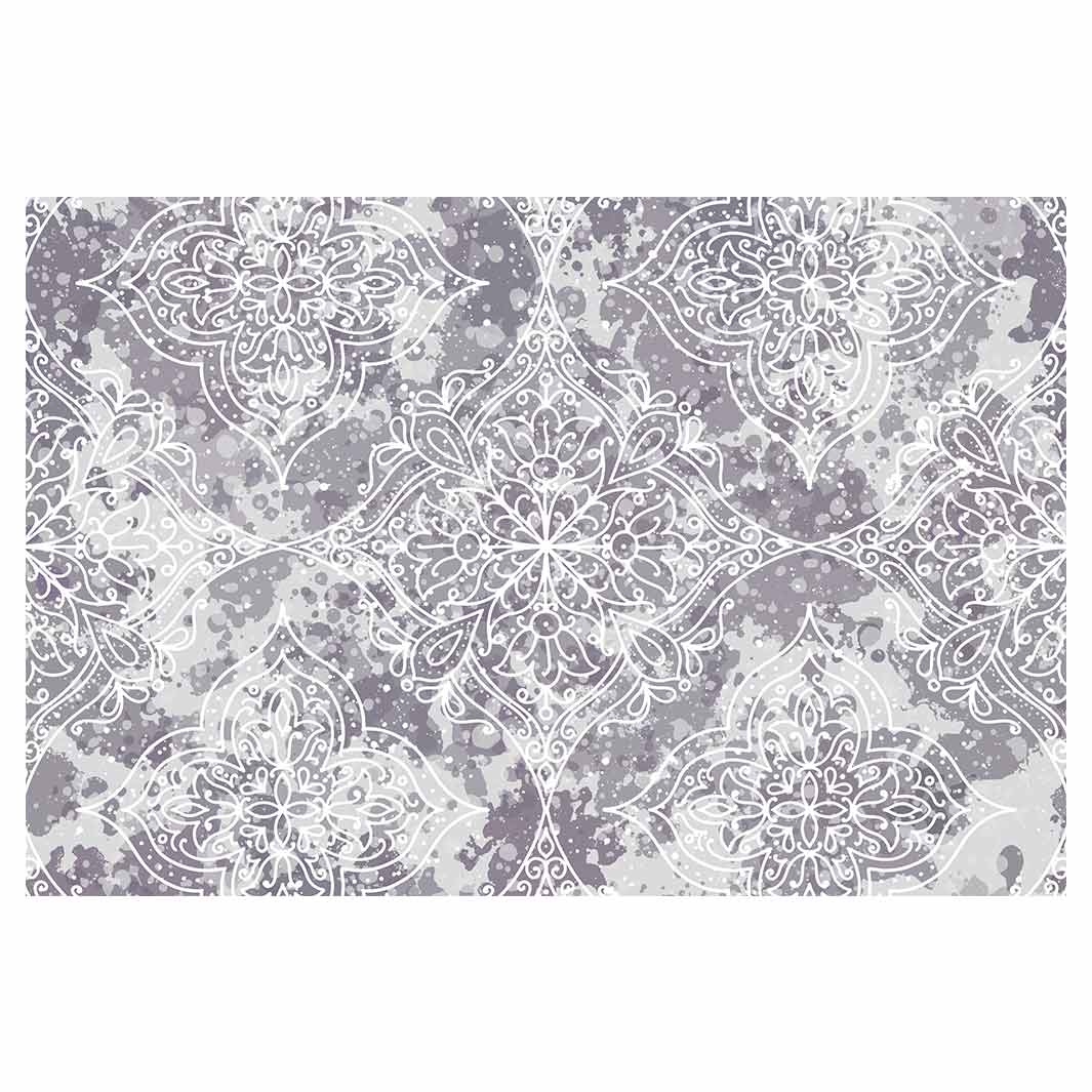 CLASSIC GREY ICE DIAMOND ORNAMENT PATTERN RECTANGULAR RUG