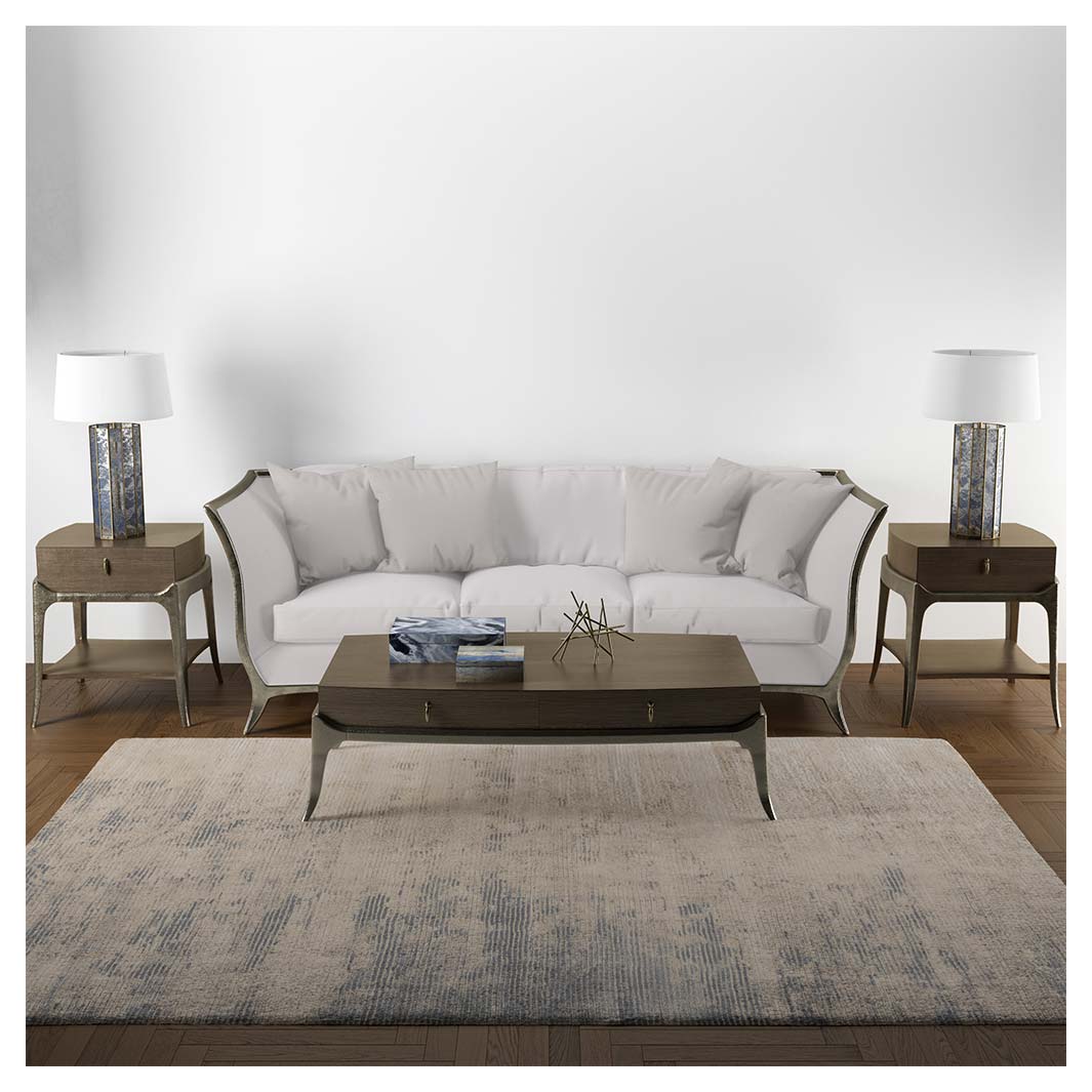 CONTEMPORARY SAND BEIGE DUNE MIRAGE RECTANGULAR RUG