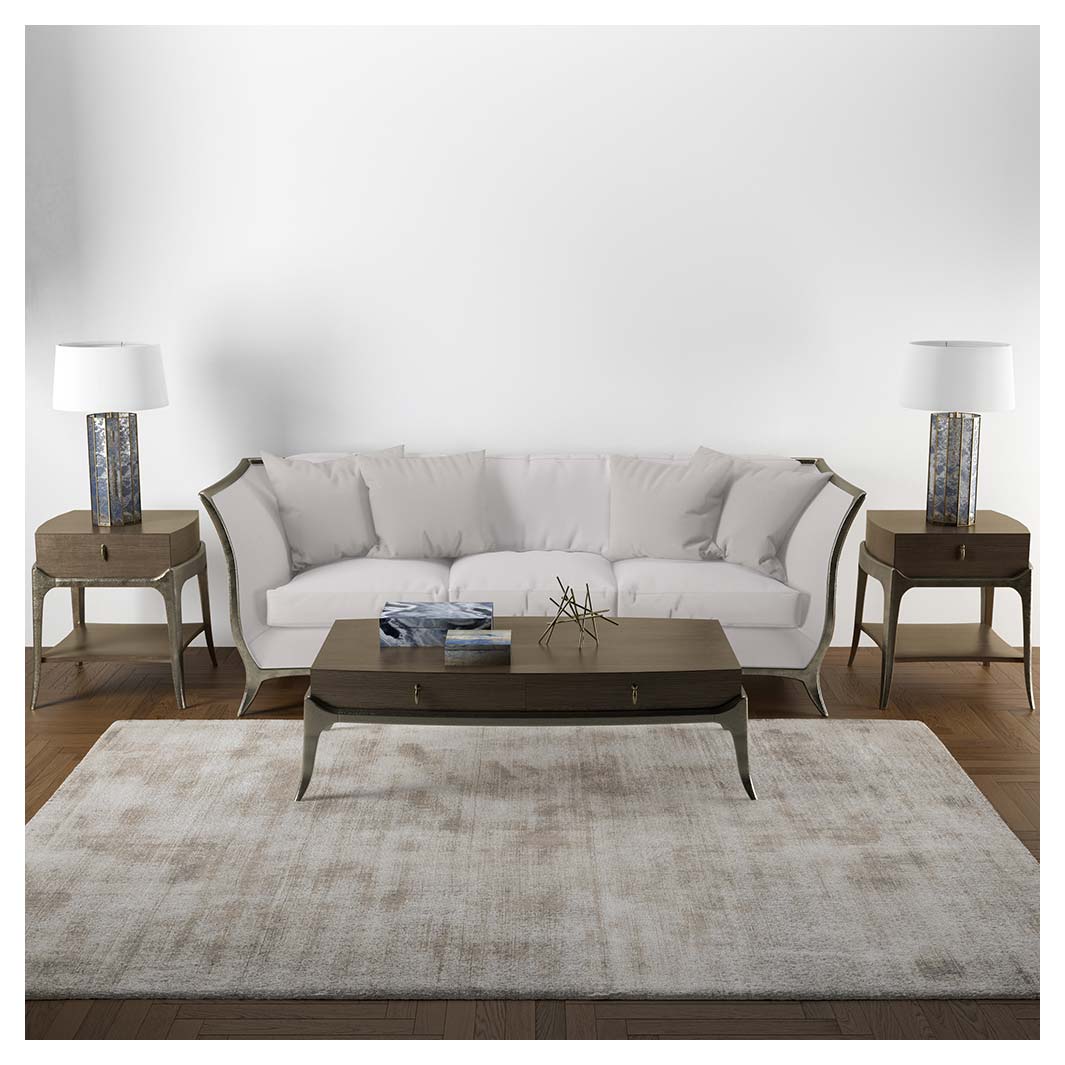 CONTEMPORARY BEIGE DISTRESSED KALAHARI RECTANGULAR RUG