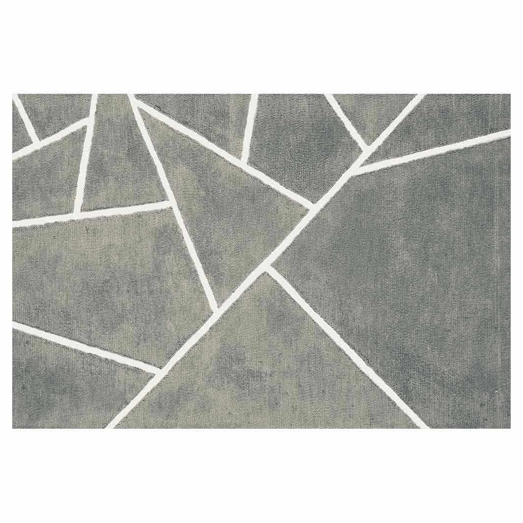 CONTEMPORARY GREY SIMPLISTIC ABSTRACT GEO RECTANGULAR RUG